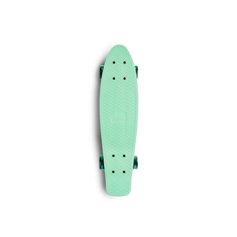 SKITCH® LED+ MINT GREEN Skateboard For Kids And Beginners Mini Cruiser Board Gift Set (LED ON/OFF)