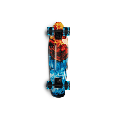 SKITCH® LED+ FIRE & ICE Skateboard For Kids And Beginners Mini Cruiser Board Gift Set (LED ON/OFF)