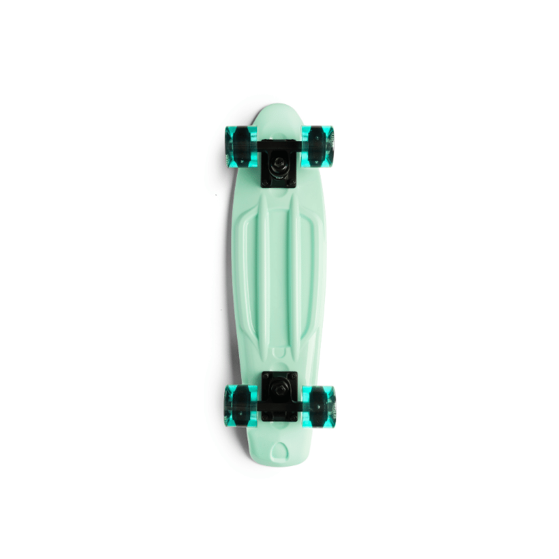SKITCH® LED+ MINT GREEN Skateboard For Kids And Beginners Mini Cruiser Board Gift Set (LED ON/OFF)