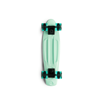 SKITCH® LED+ MINT GREEN Skateboard For Kids And Beginners Mini Cruiser Board Gift Set (LED ON/OFF)